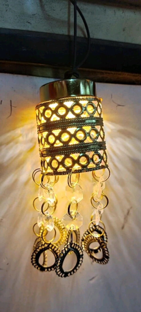Electric  Opearted Fully Assembled Gold Chandeliers & Pendant Lights -  Free Size, Gold, Pendent Light, Pack of1